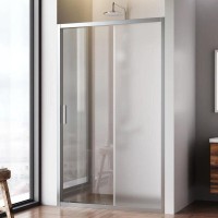 Душевая дверь в нишу Am.Pm Gem Solo 120 х 195 см, раздвижная, стёкла прозрачное и матовое, профиль хром матовый, W90G-120-1-195MM