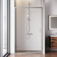 Душевая дверь в нишу Am.Pm Gem W90G-120-1P-MT, 120 см, распашная, стекло прозрачное, профиль хром матовый