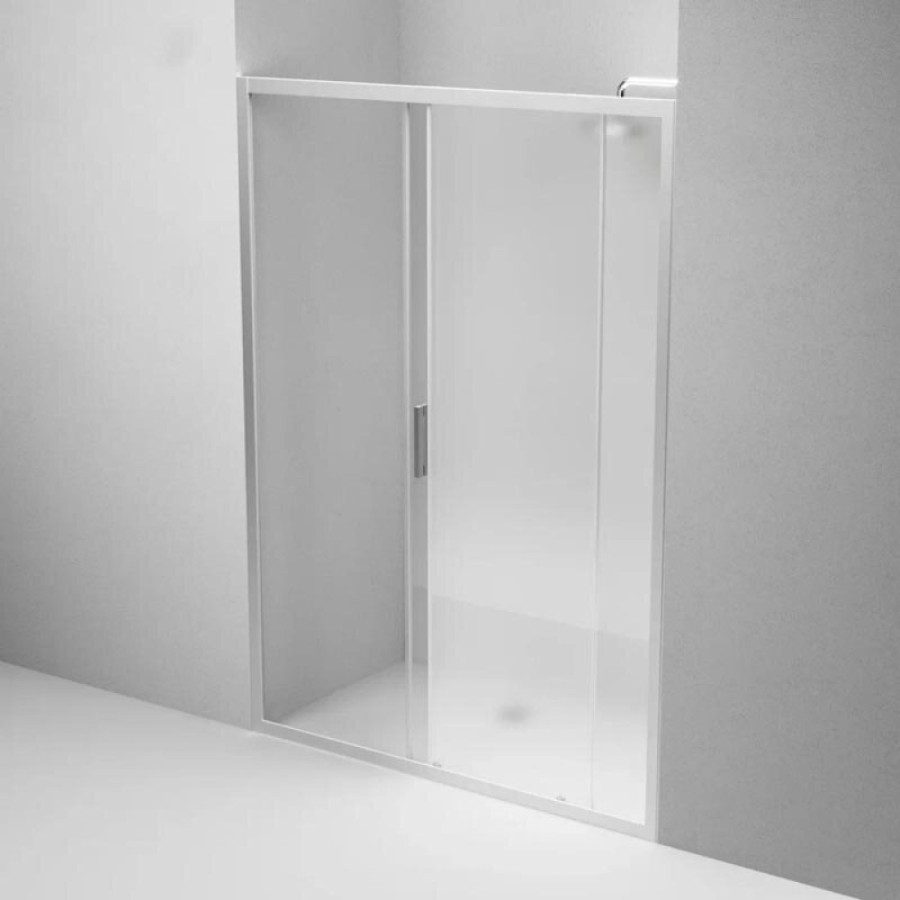 Душевая дверь в нишу Am.Pm Gem Solo 140 х 195 см, раздвижная, стёкла прозрачное и матовое, профиль хром матовый, W90G-140-1-195MM