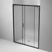 Душевая дверь в нишу Am.Pm Gem Solo 150 х 195 см, раздвижная, стекло прозрачное, профиль черный матовый, W90G-150-1-195BT