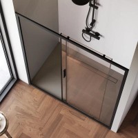 Душевая дверь в нишу Am.Pm Gem Solo 150 х 195 см, раздвижная, стекло прозрачное, профиль черный матовый, W90G-150-1-195BT