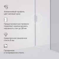 Душевая дверь в нишу Am.Pm Gem Solo 150 х 195 см, раздвижная, стёкла прозрачное и тонированное, профиль хром матовый, W90G-150-1-195MG