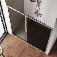 Душевая дверь в нишу Am.Pm Gem Solo 150 х 195 см, раздвижная, стёкла прозрачное и тонированное, профиль хром матовый, W90G-150-1-195MG