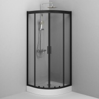 Душевой уголок Am.Pm Gem 80 х 80 см, профиль черный матовый, стекло прозрачное, W90G-401-080BT