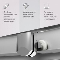 Душевой уголок Am.Pm Gem W90G-401-080WT, 80 х 80 см, профиль матовое серебро, стекло прозрачное