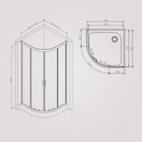 Душевой уголок Am.Pm Gem W90G-401-080WT, 80 х 80 см, профиль матовое серебро, стекло прозрачное