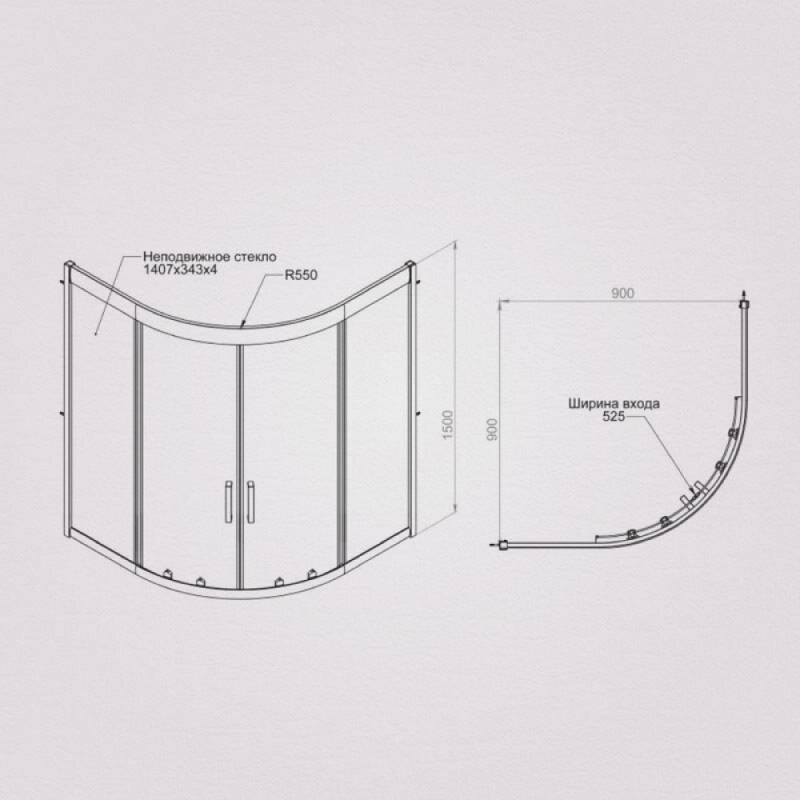 Душевой уголок Am.Pm Gem Deep W90G-401A090WT 90 х 90 см, стекло прозрачное