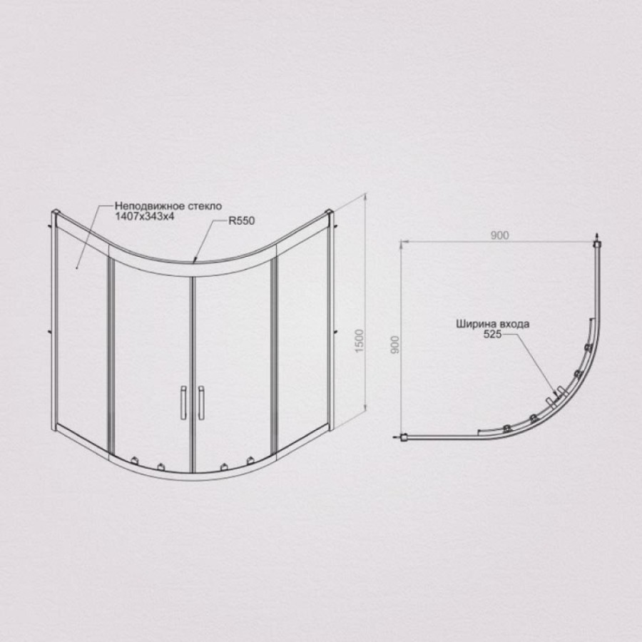 Душевой уголок Am.Pm Gem Deep W90G-401A090WT 90 х 90 см, стекло прозрачное