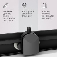 Душевой уголок Am.Pm Gem 90 х 90 см, профиль черный матовый, стекло прозрачное, W90G-403-090BT