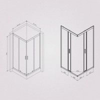 Душевой уголок Am.Pm Gem, 90 x 90 см, стекло прозрачное, профиль серебро матовое, W90G-403-090MT