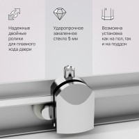 Душевой уголок Am.Pm Gem, 90 x 90 см, стекло прозрачное, профиль серебро матовое, W90G-403-090MT