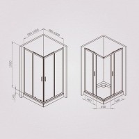 Душевой уголок Am.Pm Gem W90G-403-100100-BT, 100 x 100 см, стекло прозрачное, профиль черный матовый