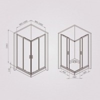 Душевой уголок Am.Pm Gem W90G-403-100100-MT, 100 x 100 см, стекло прозрачное, профиль хром матовый