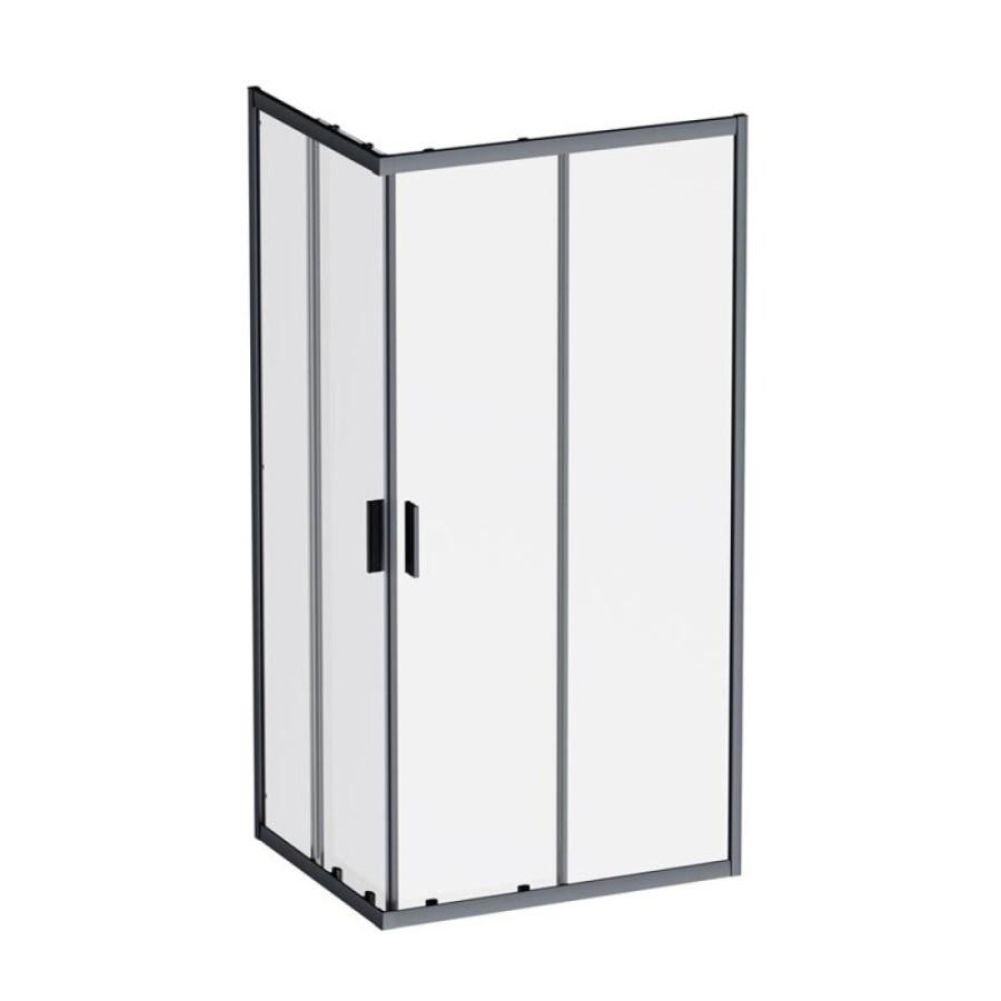 Душевой уголок Am.Pm Gem W90G-403-100280-BT, 100 x 80 см, стекло прозрачное, профиль черный матовый