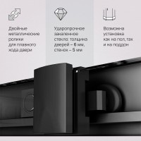 Душевой уголок Am.Pm Gem W90G-403-100280-BT, 100 x 80 см, стекло прозрачное, профиль черный матовый
