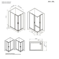 Душевой уголок Am.Pm Gem W90G-403-100280-MT, 100 x 80 см, стекло прозрачное, профиль хром