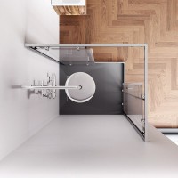 Душевой уголок Am.Pm Gem W90G-403-100280-MT, 100 x 80 см, стекло прозрачное, профиль хром