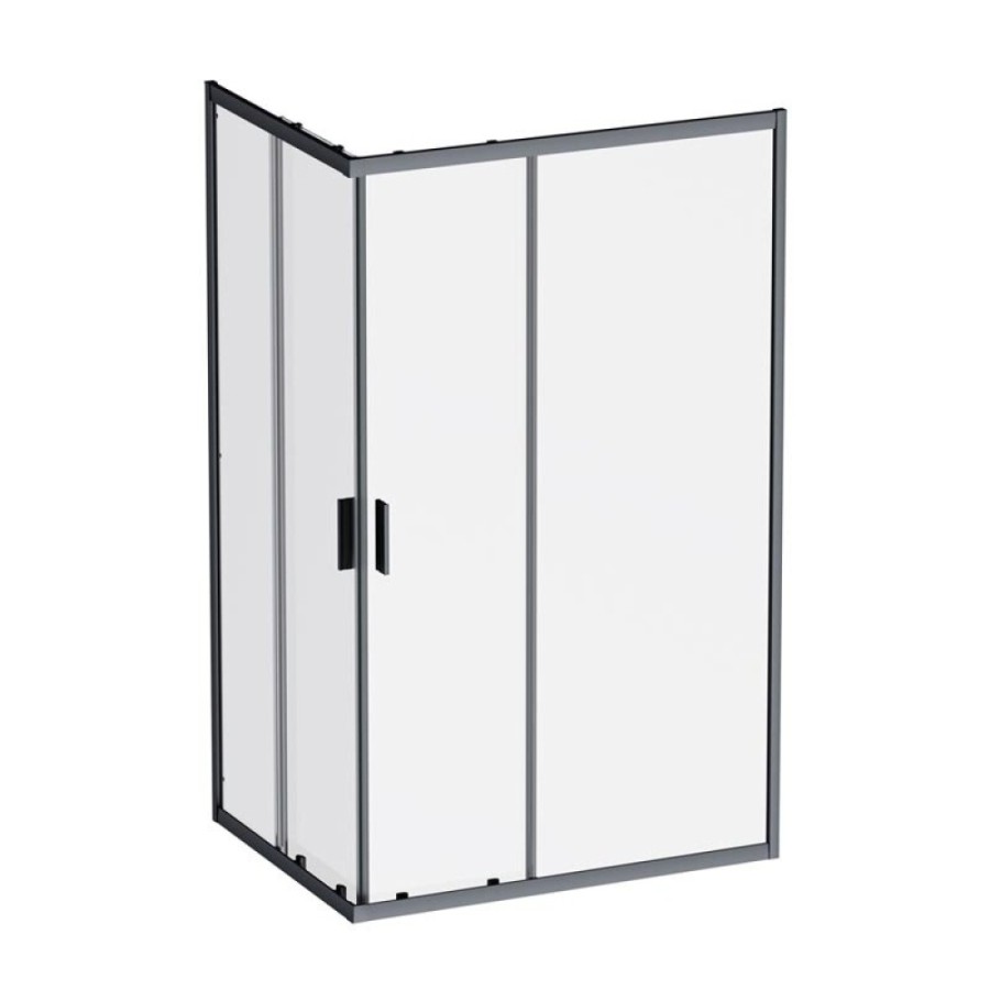 Душевой уголок Am.Pm Gem W90G-403-120290-BT, 120 x 90 см, стекло прозрачное, профиль черный матовый
