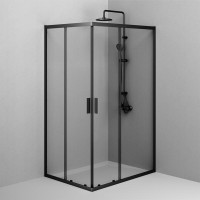 Душевой уголок Am.Pm Gem W90G-403-120290-BT, 120 x 90 см, стекло прозрачное, профиль черный матовый