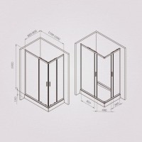 Душевой уголок Am.Pm Gem W90G-403-120290-MT, 120 x 90 см, стекло прозрачное, профиль хром матовый