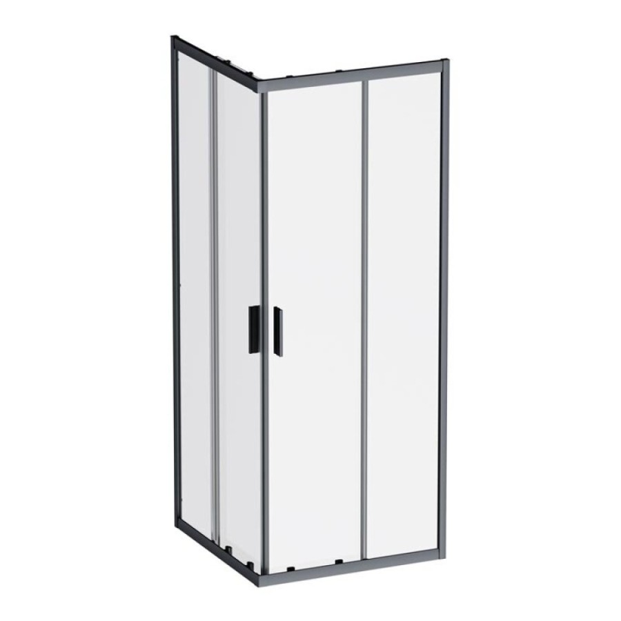 Душевой уголок Am.Pm Gem W90G-403-8080-BT, 80 x 80 см, стекло прозрачное, профиль черный матовый
