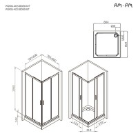 Душевой уголок Am.Pm Gem W90G-403-8080-MT, 80 x 80 см, стекло прозрачное, профиль хром матовый
