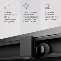 Душевой уголок Am.Pm Gem W90G-403-9090BT, 90 x 90 см, стекло прозрачное, профиль черный матовый