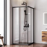 Душевой уголок Am.Pm Gem W90G-403-9090BT, 90 x 90 см, стекло прозрачное, профиль черный матовый
