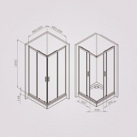 Душевой уголок Am.Pm Gem W90G-403-9090MT, 90 x 90 см, стекло прозрачное, профиль хром матовый