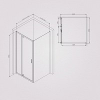 Душевой уголок Am.Pm Gem W90G-404-090MT, 90 x 90 см, стекло прозрачное, профиль хром