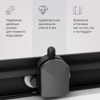 Душевой уголок Am.Pm Gem 100 х 80 см, профиль черный матовый, стекло прозрачное, W90G-404-100280-BT
