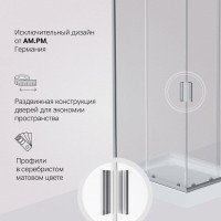 Душевой уголок Am.Pm Gem W90G-404-100280-MT, 100 х 80 см, профиль матовый хром, стекло прозрачное