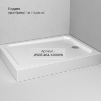 Душевой уголок Am.Pm Gem 120 х 80 см, профиль черный матовый, стекло прозрачное, W90G-404-120280-BT
