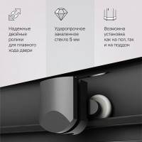 Душевой уголок Am.Pm Gem 120 х 80 см, профиль черный матовый, стекло прозрачное, W90G-404-120280-BT