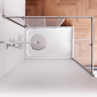 Душевой уголок Am.Pm Gem Twin Slide, 120 х 80 см, профиль матовый хром, стекло прозрачное, W90G-404-120280-MT