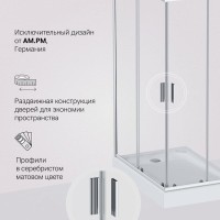Душевой уголок Am.Pm Gem Twin Slide, 120 х 80 см, профиль матовый хром, стекло прозрачное, W90G-404-120280-MT