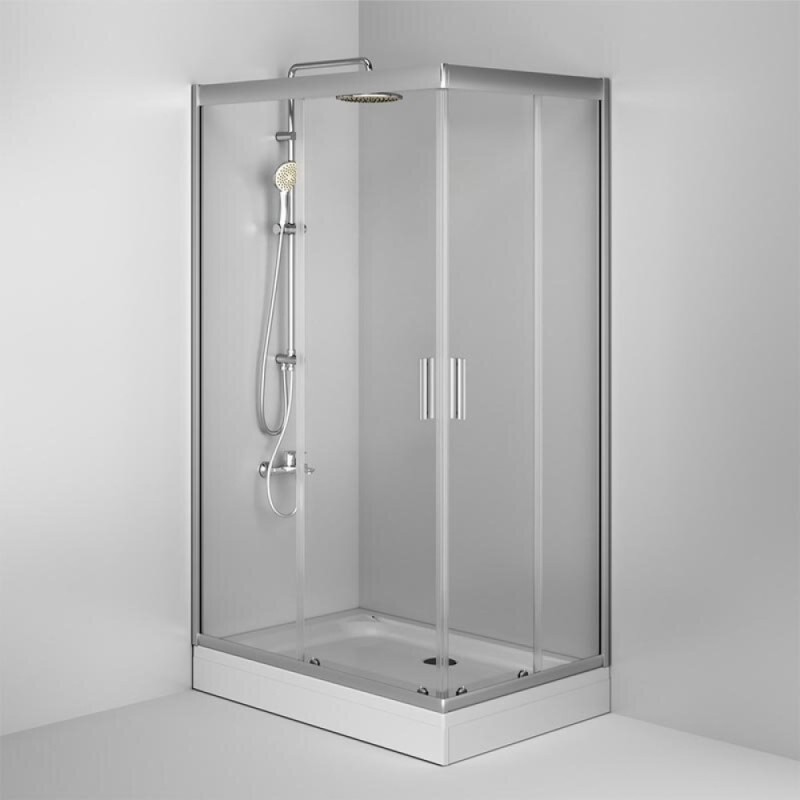Душевой уголок Am.Pm Gem Twin Slide, 120 х 80 см, профиль матовый хром, стекло прозрачное, W90G-404-120280-MT