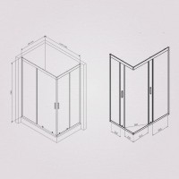 Душевой уголок Am.Pm Gem Twin Slide, 120 х 80 см, профиль матовый хром, стекло прозрачное, W90G-404-120280-MT