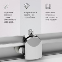 Душевой уголок Am.Pm Gem Twin Slide, 120 х 80 см, профиль матовый хром, стекло прозрачное, W90G-404-120280-MT