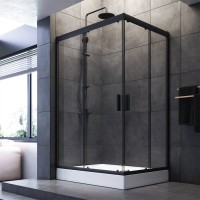 Душевой уголок Am.Pm Gem 120 х 90 см, профиль черный матовый, стекло прозрачное, W90G-404-120290-BT