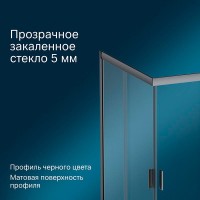 Душевой уголок Am.Pm Gem 120 х 90 см, профиль черный матовый, стекло прозрачное, W90G-404-120290-BT
