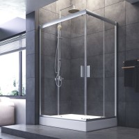 Душевой уголок Am.Pm Gem Twin Slide, 120 х 90 см, профиль матовый хром, стекло прозрачное, W90G-404-120290-MT