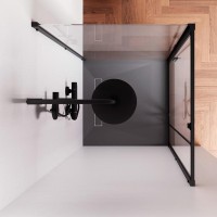Душевой уголок Am.Pm Gem W90G-404-9090-BT, 90 x 90 см, стекло прозрачное, профиль черный матовый