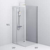 Душевой уголок Am.Pm Gem W90G-404-9090-MT, 90 x 90 см, стекло прозрачное, профиль хром матовый