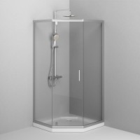 Душевой уголок Am.Pm Gem 5-corner Pivot, 90 х 90 см, профиль матовый хром, стекло прозрачное, W90G-405-090MT