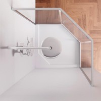 Душевой уголок Am.Pm Gem 5-corner Pivot, 90 х 90 см, профиль матовый хром, стекло прозрачное, W90G-405-090MT