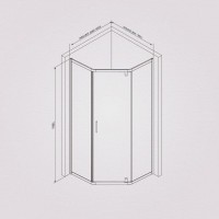 Душевой уголок Am.Pm Gem 5-corner Pivot, 90 х 90 см, профиль матовый хром, стекло прозрачное, W90G-405-090MT
