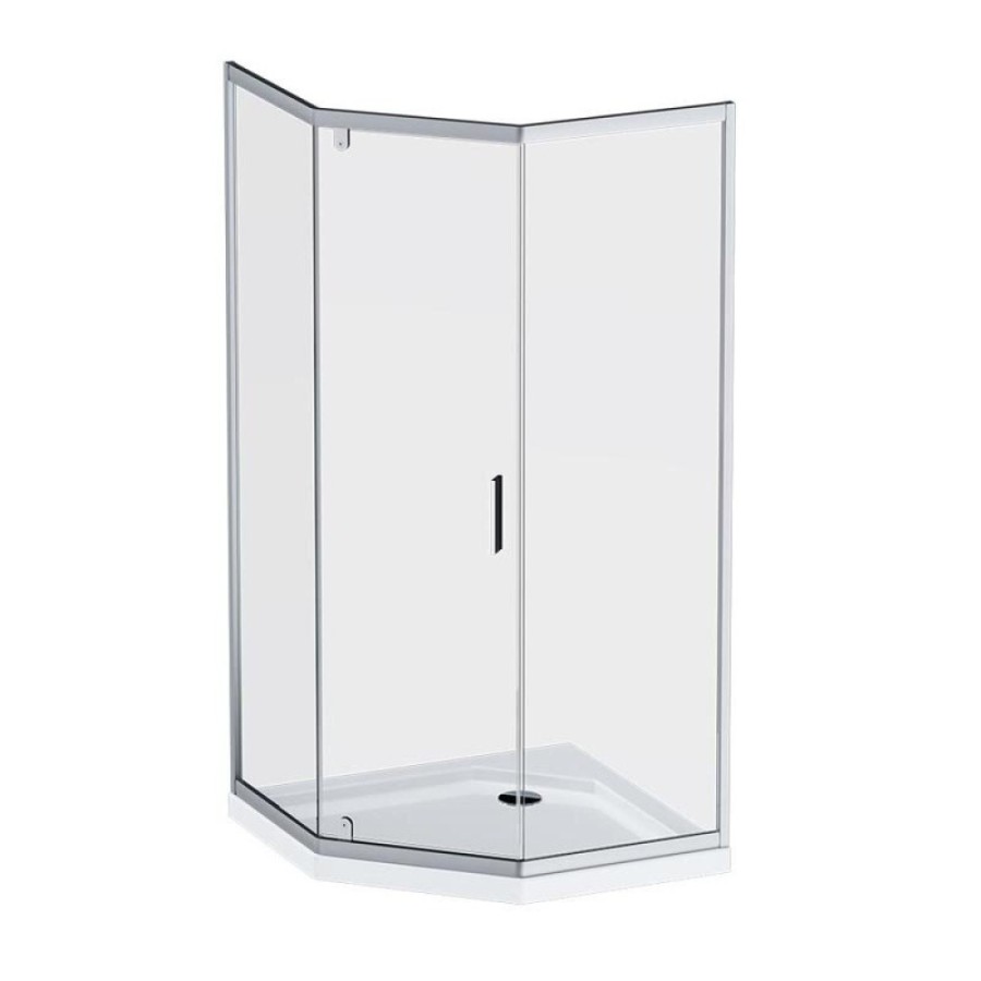 Душевой уголок Am.Pm Gem 5-corner Pivot, 90 х 90 см, профиль матовый хром, стекло прозрачное, W90G-405-090MT