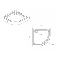 Поддон для душа Am.Pm Gem 80 х 80 см, W90T-401-080W, с сифоном