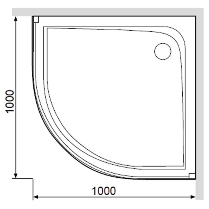 Поддон Am.Pm Gem W90T-401-100W 100 х 100 х 16 см, с сифоном